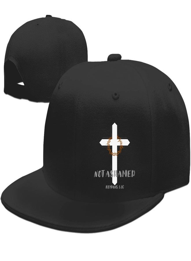 FACITE Christian hat Flat Bill Hats for Men Women Jesus Cross Snapback Hats for Men Fitted Baseball Caps for Mens Black Adjustable Cool Hip Hop hat Workout Trucker Cap - Image 1